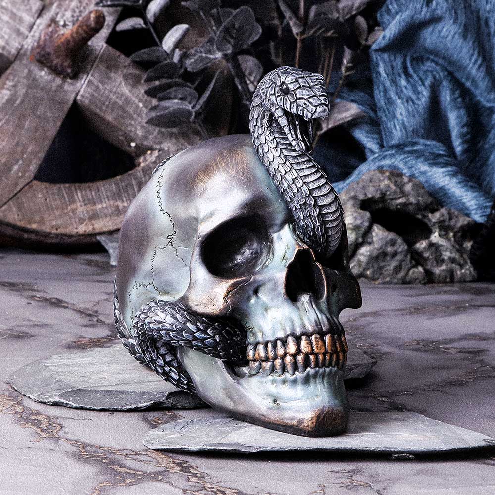 Serpentine Fate Gothic Snake Skull 19cm 7