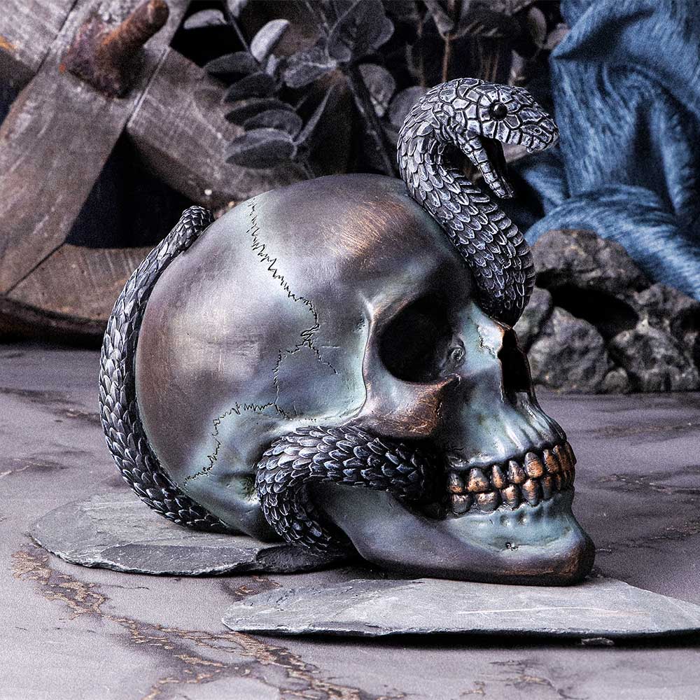 Serpentine Fate Gothic Snake Skull 19cm 8