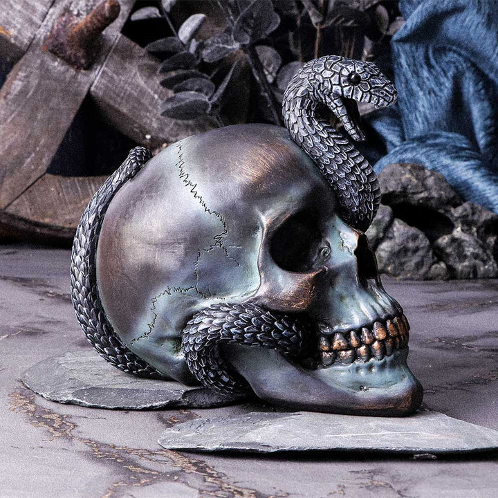 Serpentine Fate Gothic Snake Skull 19cm 8