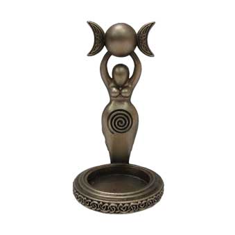 Exclusive Bronze Spiral Goddess Tea Light Holder 12cm 1