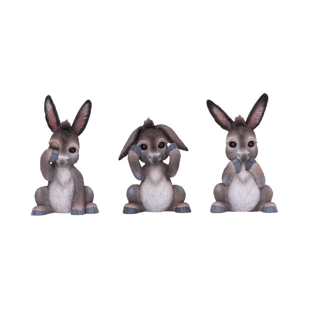 Three Wise Donkeys Figurines 11cm 1