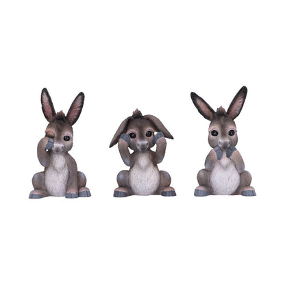 Three Wise Donkeys Figurines 11cm 1