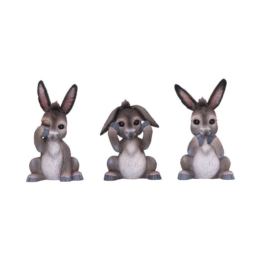 Three Wise Donkeys Figurines 11cm 1