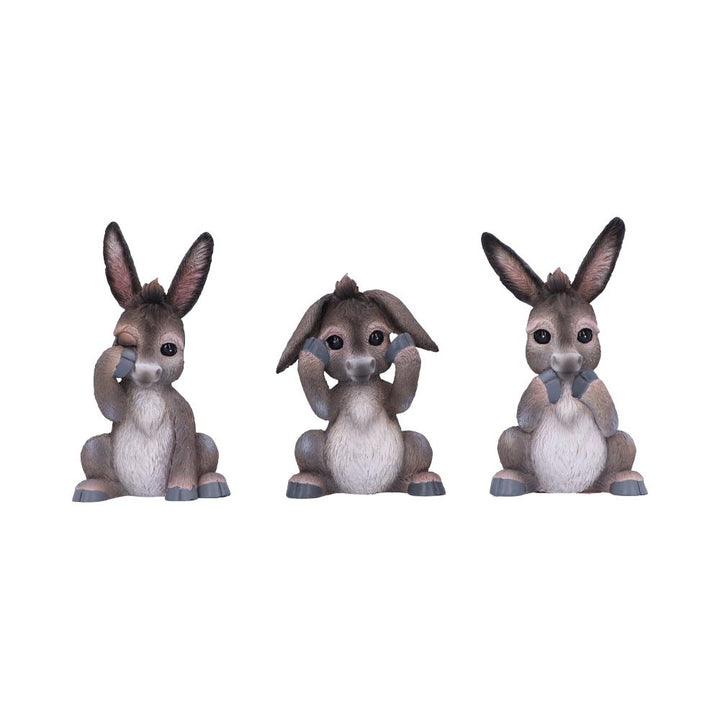 Three Wise Donkeys Figurines 11cm 1