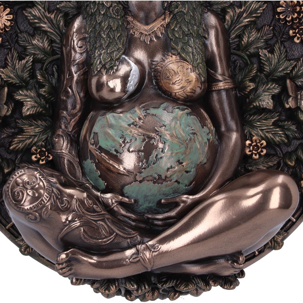 Bronze Mother Earth Wall Plaque 15cm 6
