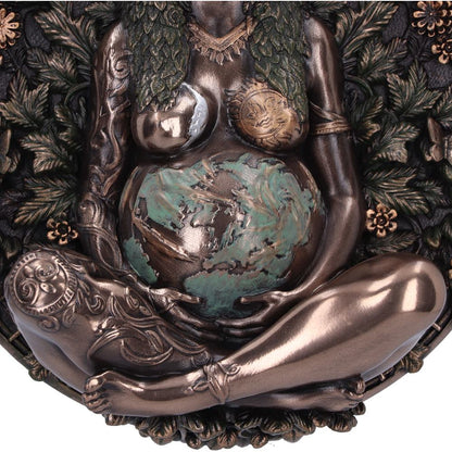 Bronze Mother Earth Wall Plaque 15cm 6