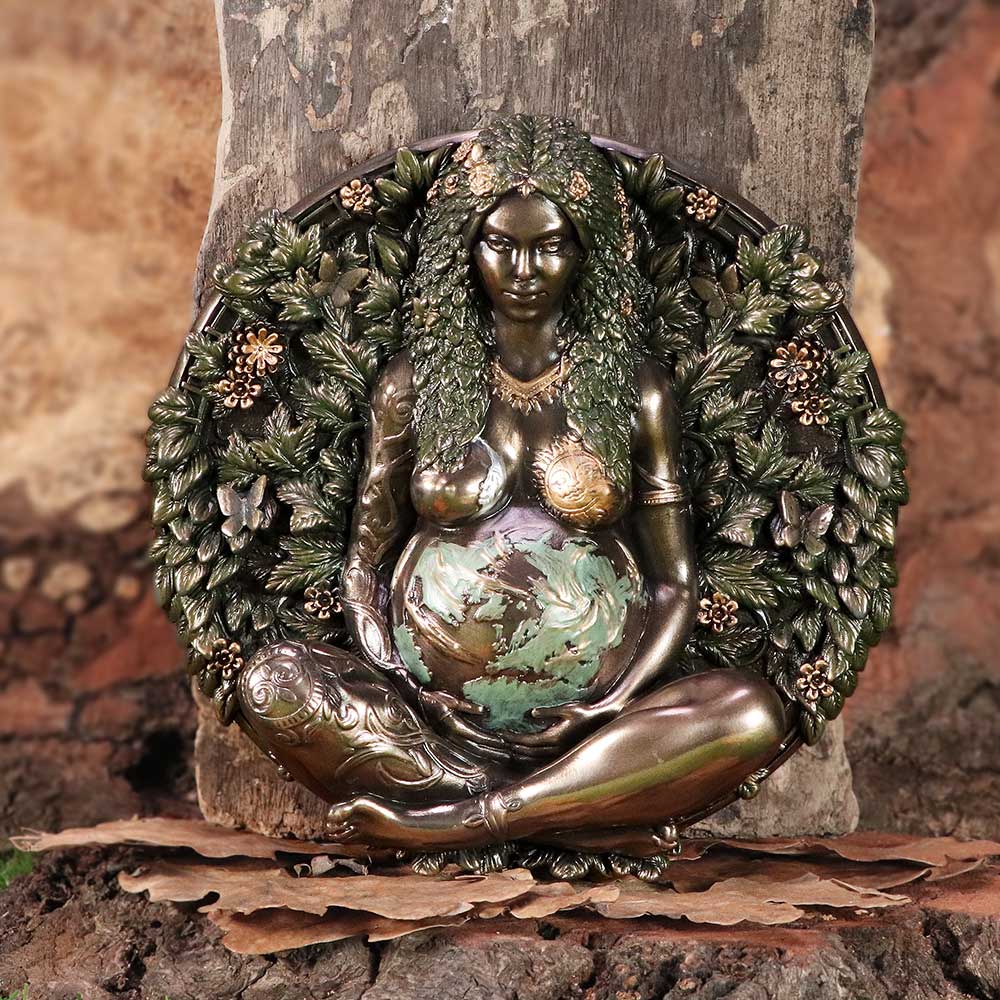 Bronze Mother Earth Wall Plaque 15cm 8