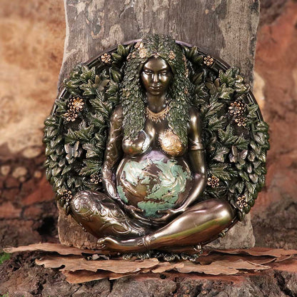 Bronze Mother Earth Wall Plaque 15cm 8
