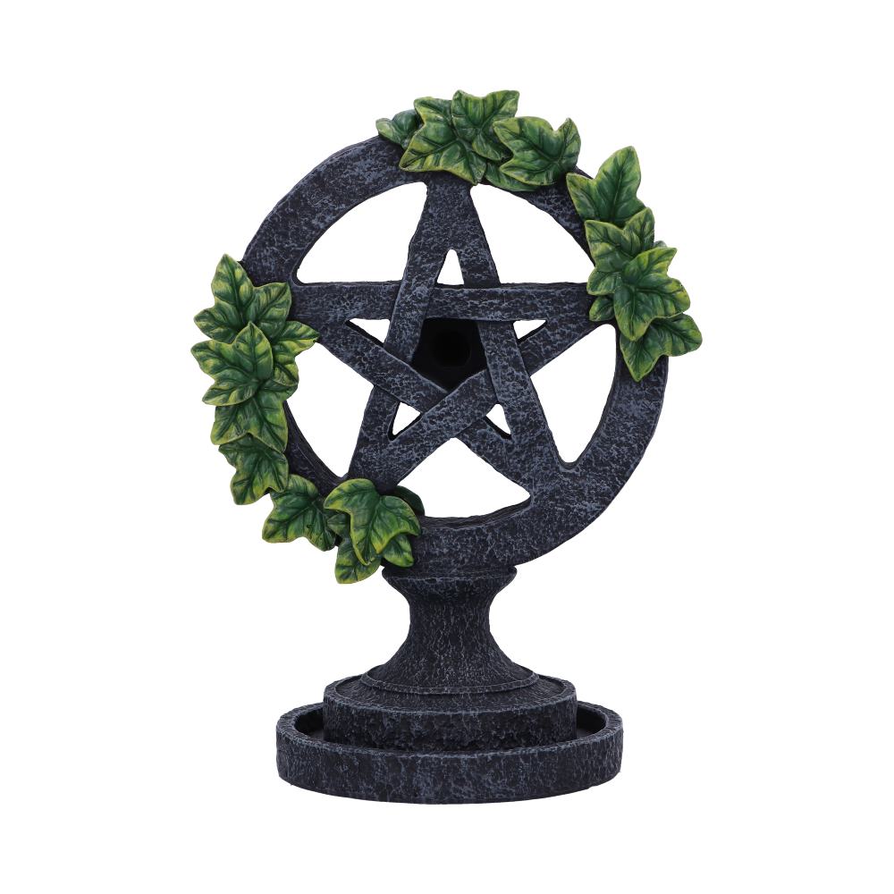 Aged Wiccan Pentagram Backflow Incense Burner 19cm 1