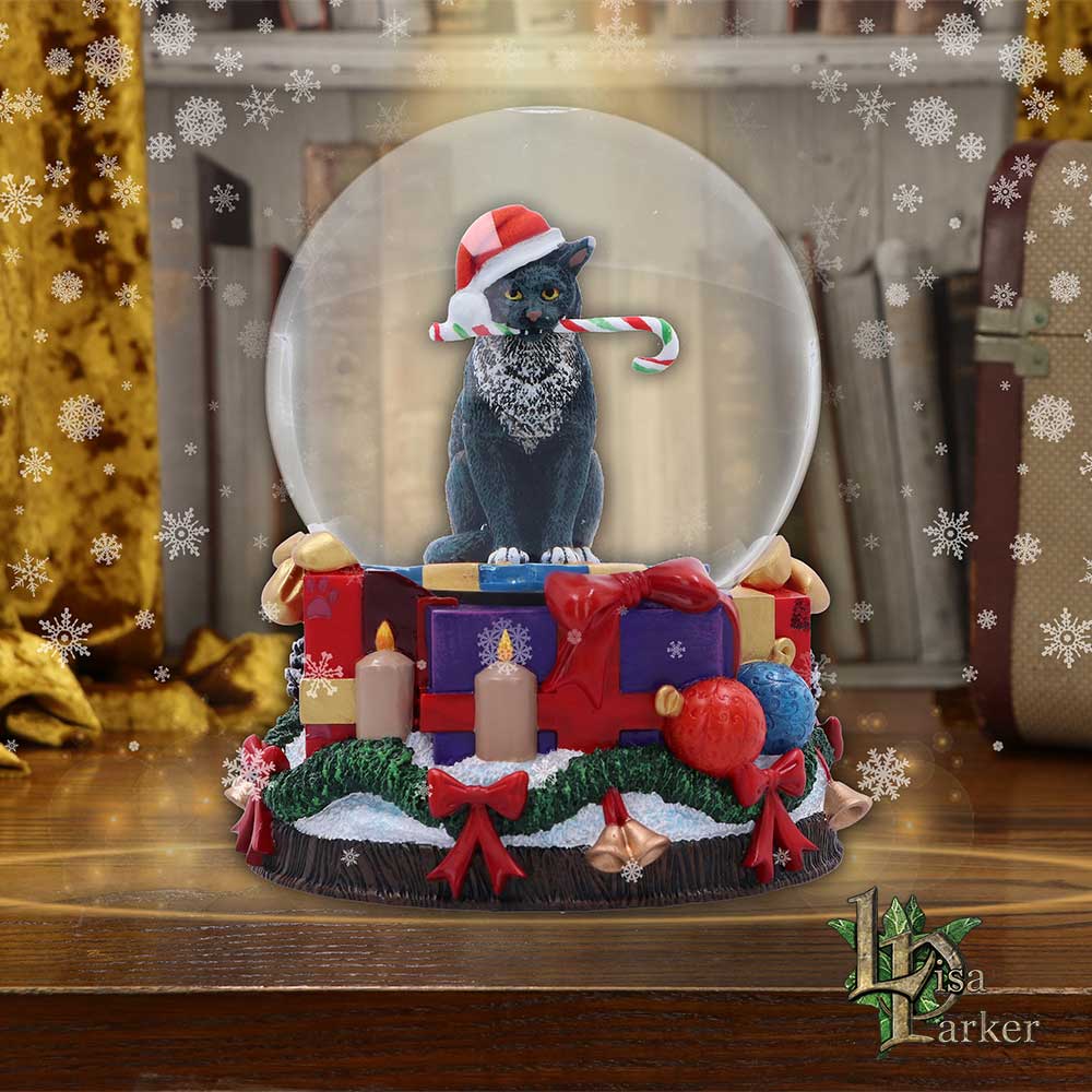 Krampuss Cat Snow Globe 13.5cm by Lisa Parker Resin Xmas Decoration 6