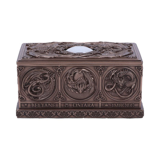 Anne Stokes Dragons of the Sabbats Tarot Box Bronze 14.5cm 1