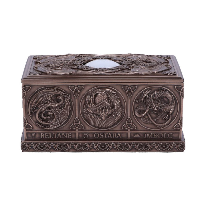 Anne Stokes Dragons of the Sabbats Tarot Box Bronze 14.5cm