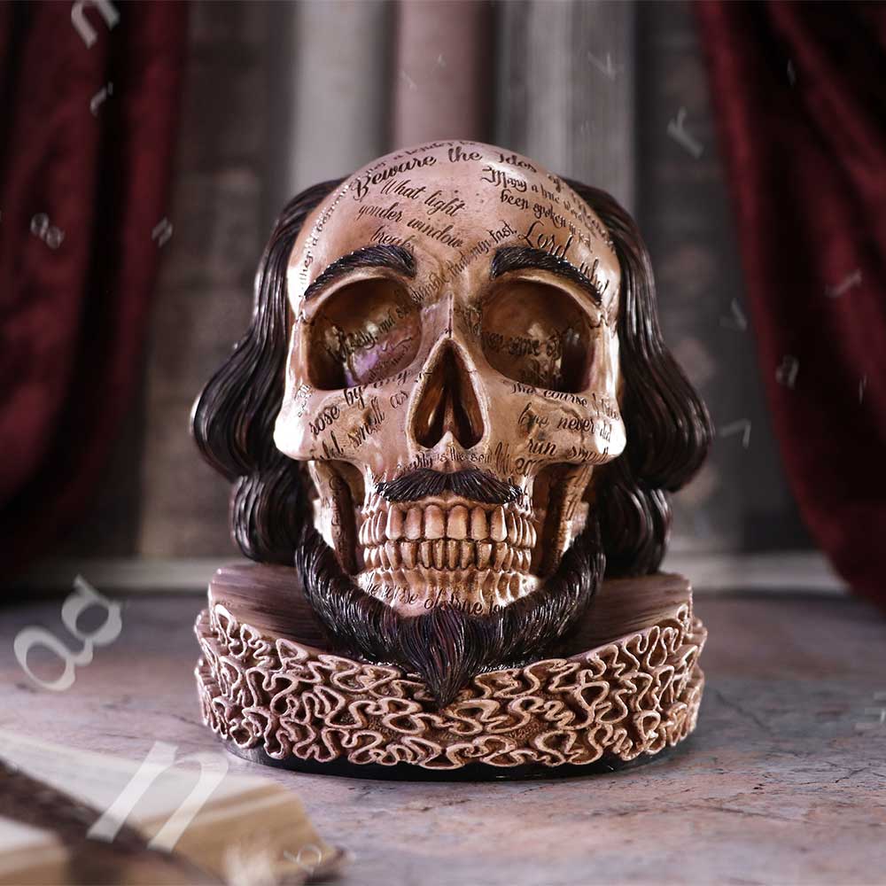 Shakespeares Legacy Skull 16cm Resin Statue 7