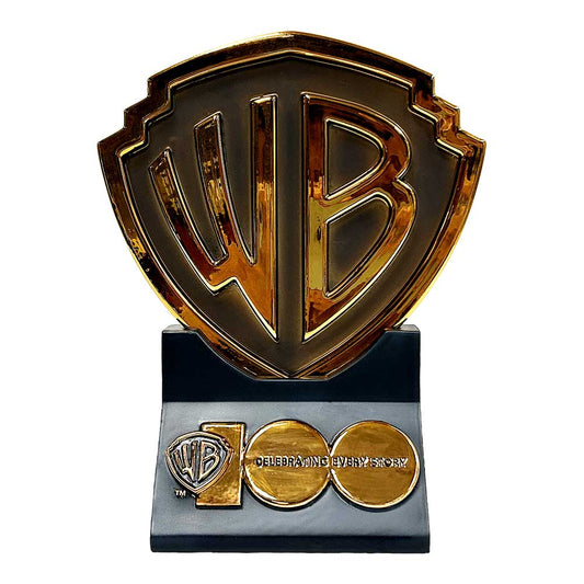 Warner Brothers Gold Commemorative Shield 20cm 100th Anniversary Plaque 1