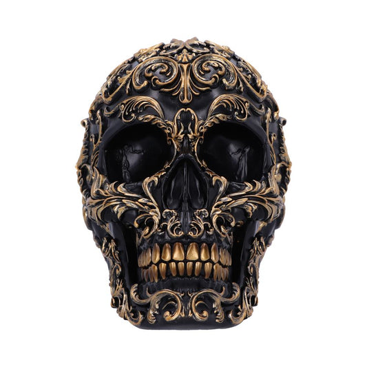 Renaissance Black and Gold Skull 19cm 2