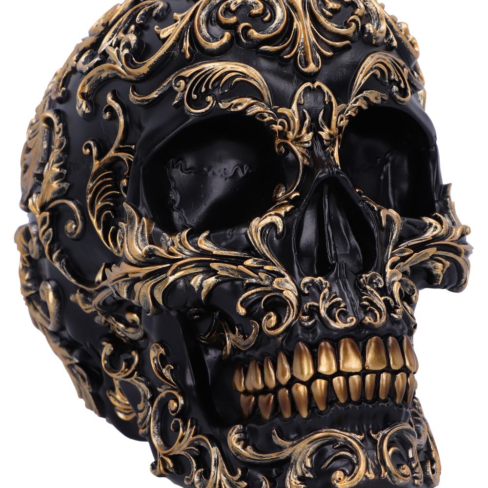 Renaissance Black and Gold Skull 19cm 5