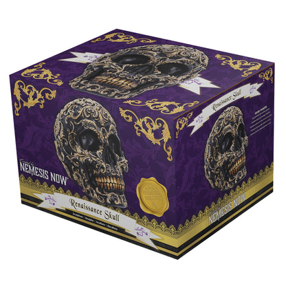 Renaissance Black and Gold Skull 19cm 7