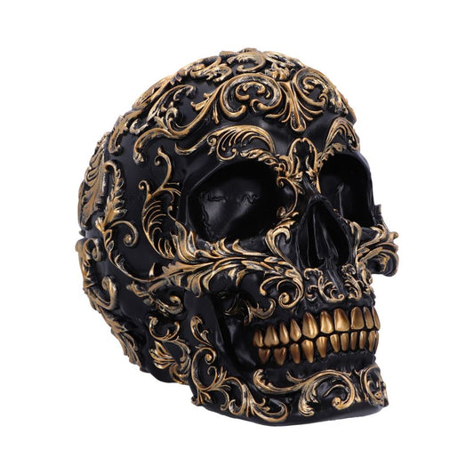 Renaissance Black and Gold Skull 19cm 1