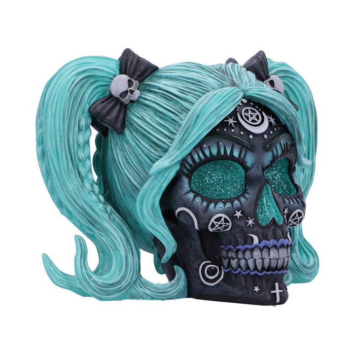 Drop Dead Gorgeous Cute and Cosmic Witchy Doll Skull 19.5cm