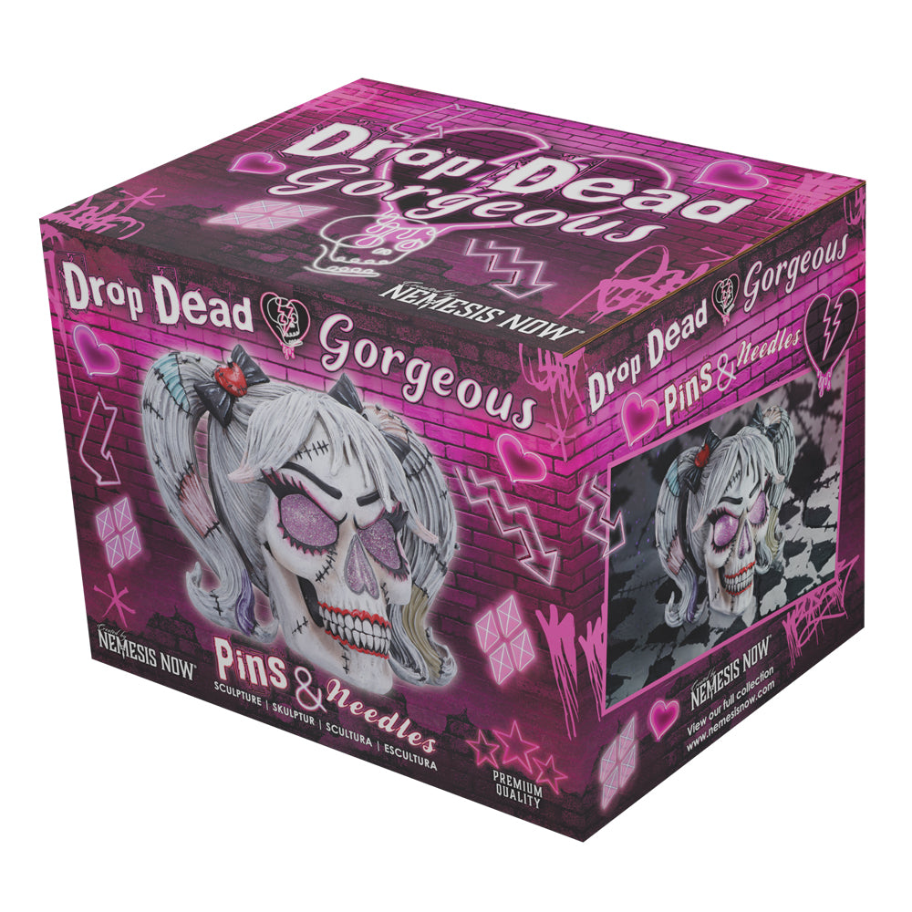 Drop Dead Gorgeous Pins and Needles Frankendoll Skull 20.5cm 7