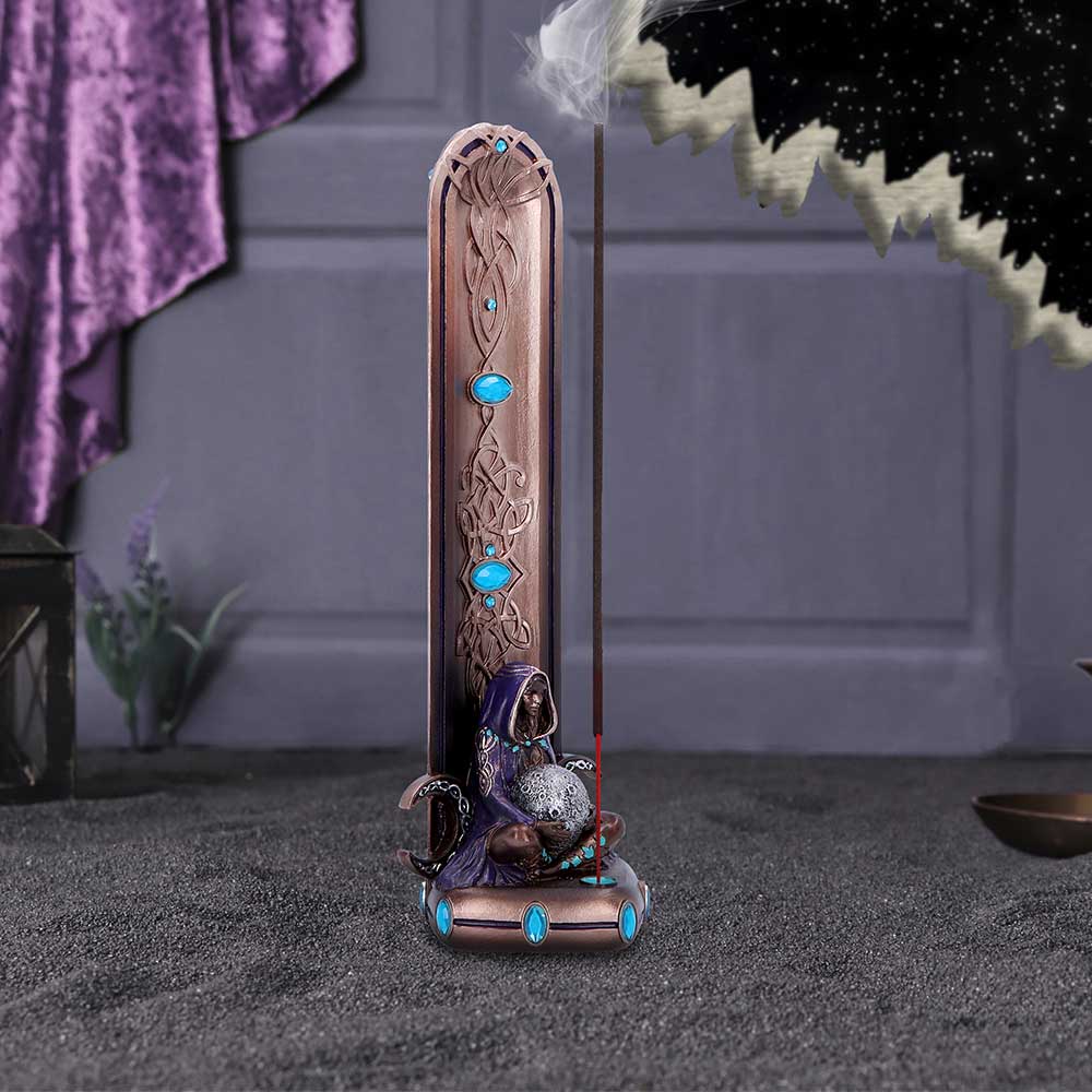 Triple Moon Goddess Bronze Incense Burner 22.5cm 7