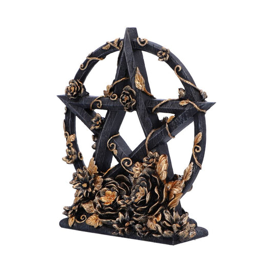 Dark Floral Decorative Pentagram Ornament 16.5cm 2