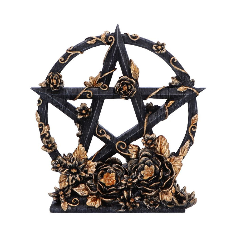 Dark Floral Decorative Pentagram Ornament 16.5cm 1