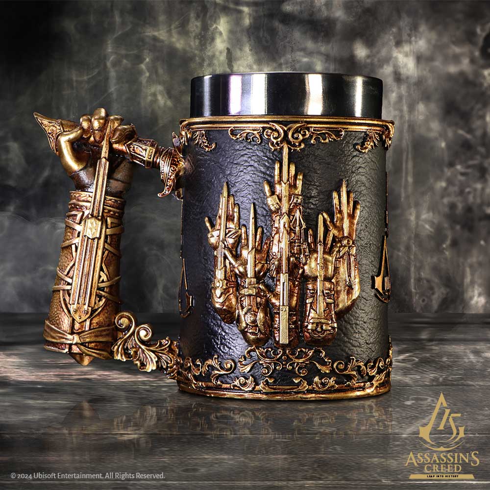 Assassins Creed Through the Ages Black and Gold Tankard 15.5cm Drinking Mug