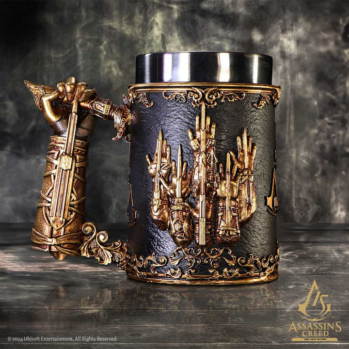 Assassins Creed Through the Ages Black and Gold Tankard 15.5cm Drinking Mug
