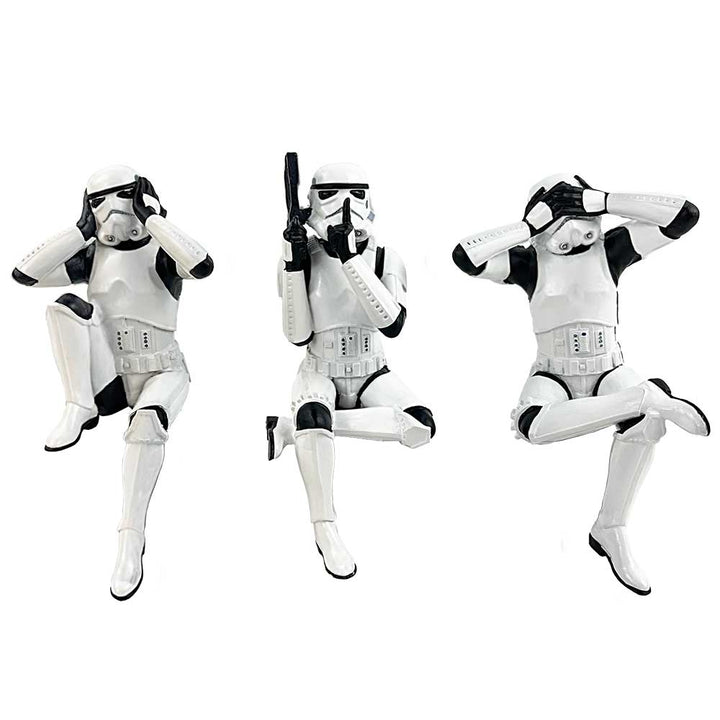 Original Stormtrooper Three Wise Sitting Stormtroopers 11cm