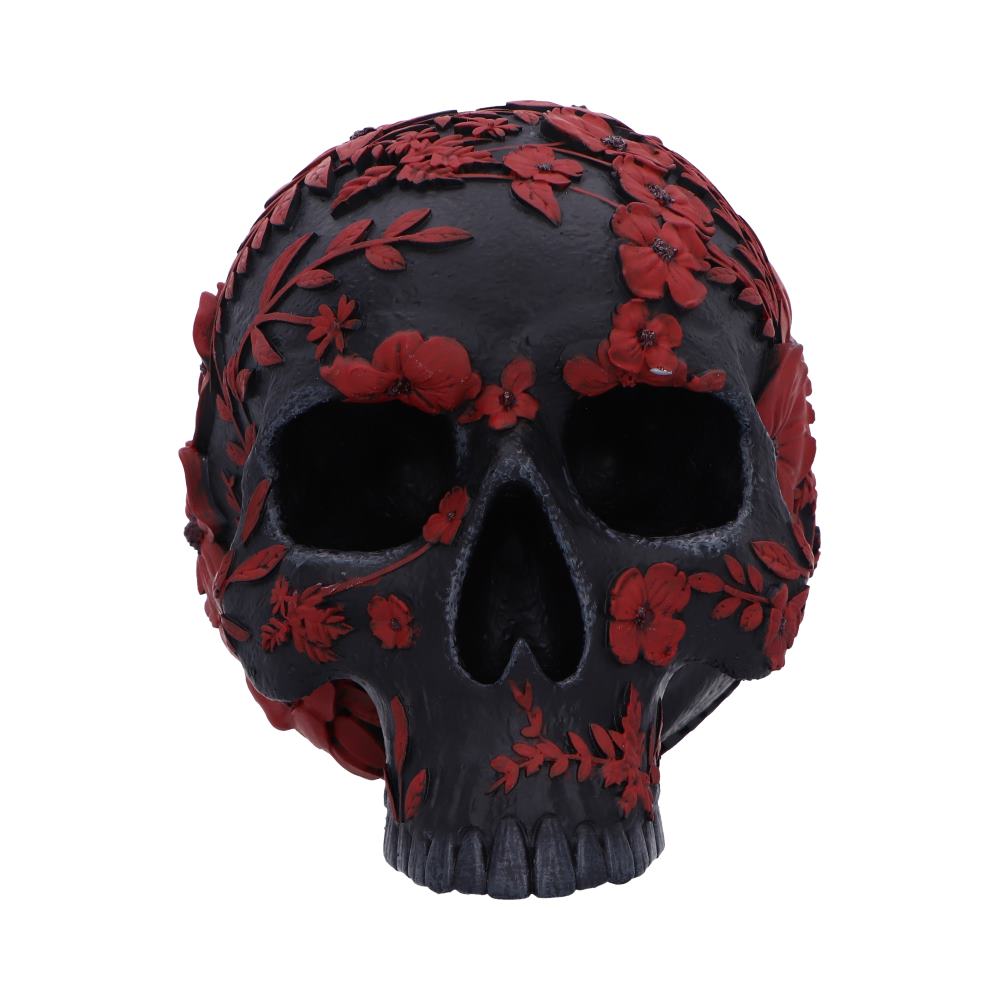 Age of Opium Poppy Skull 18.5cm Resin Statue 2