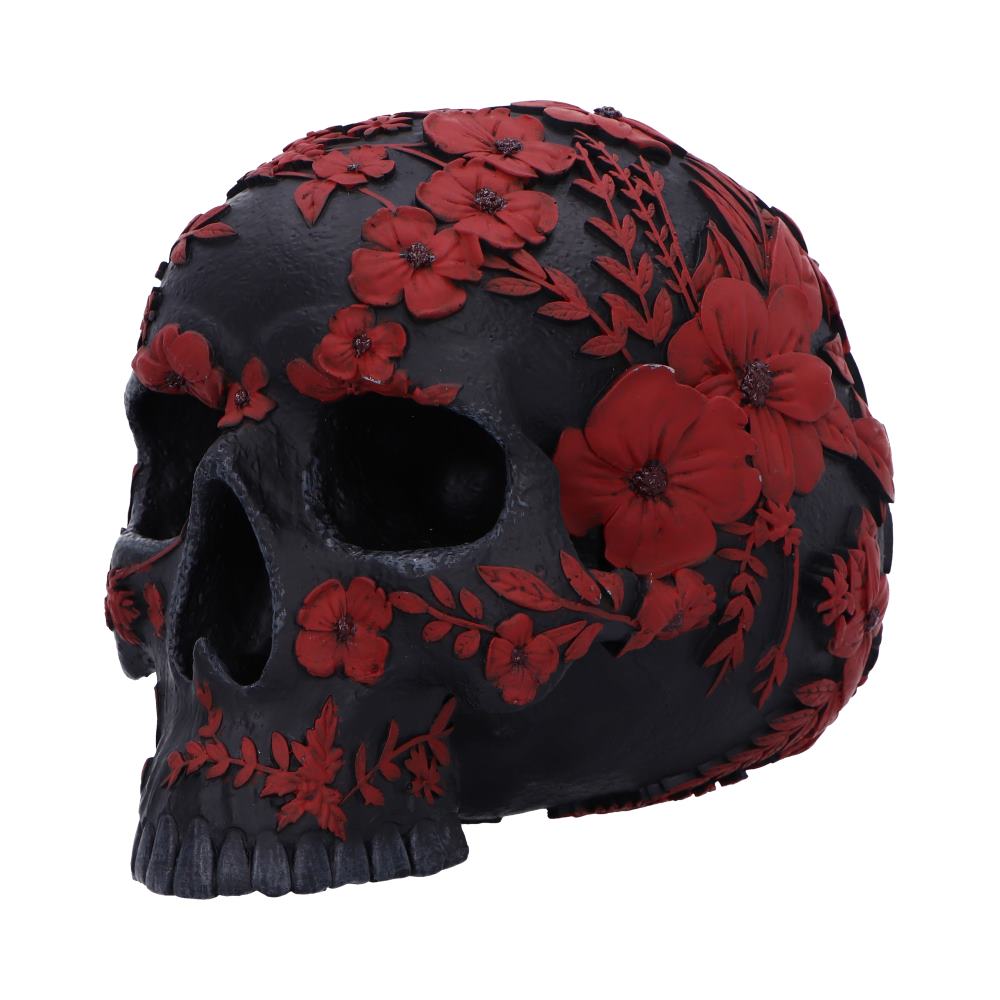 Age of Opium Poppy Skull 18.5cm Resin Statue 4