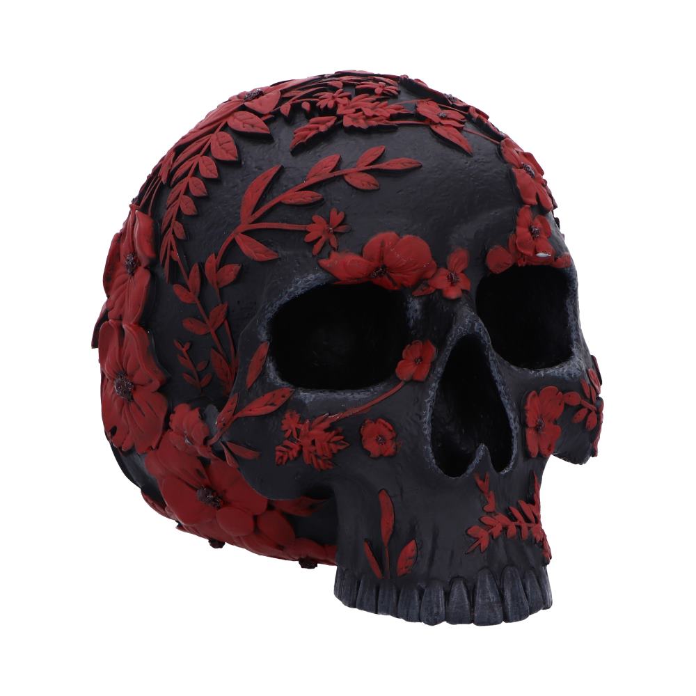 Age of Opium Poppy Skull 18.5cm Resin Statue 1