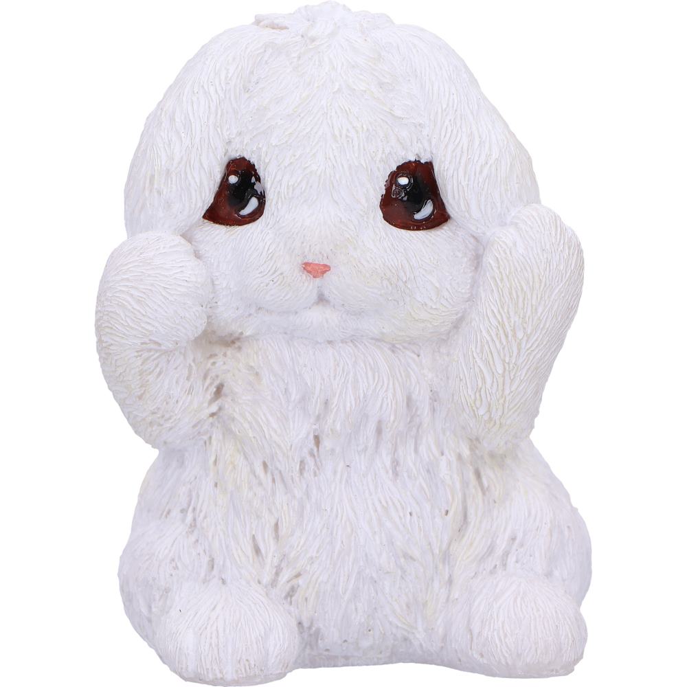 Three Wise White Bunny Figurines Bunnies 9cm 5