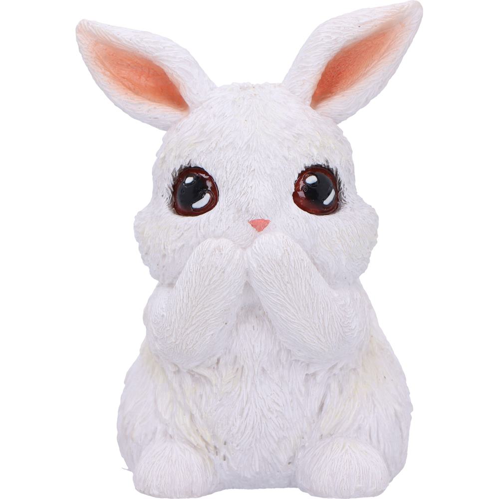Three Wise White Bunny Figurines Bunnies 9cm 6