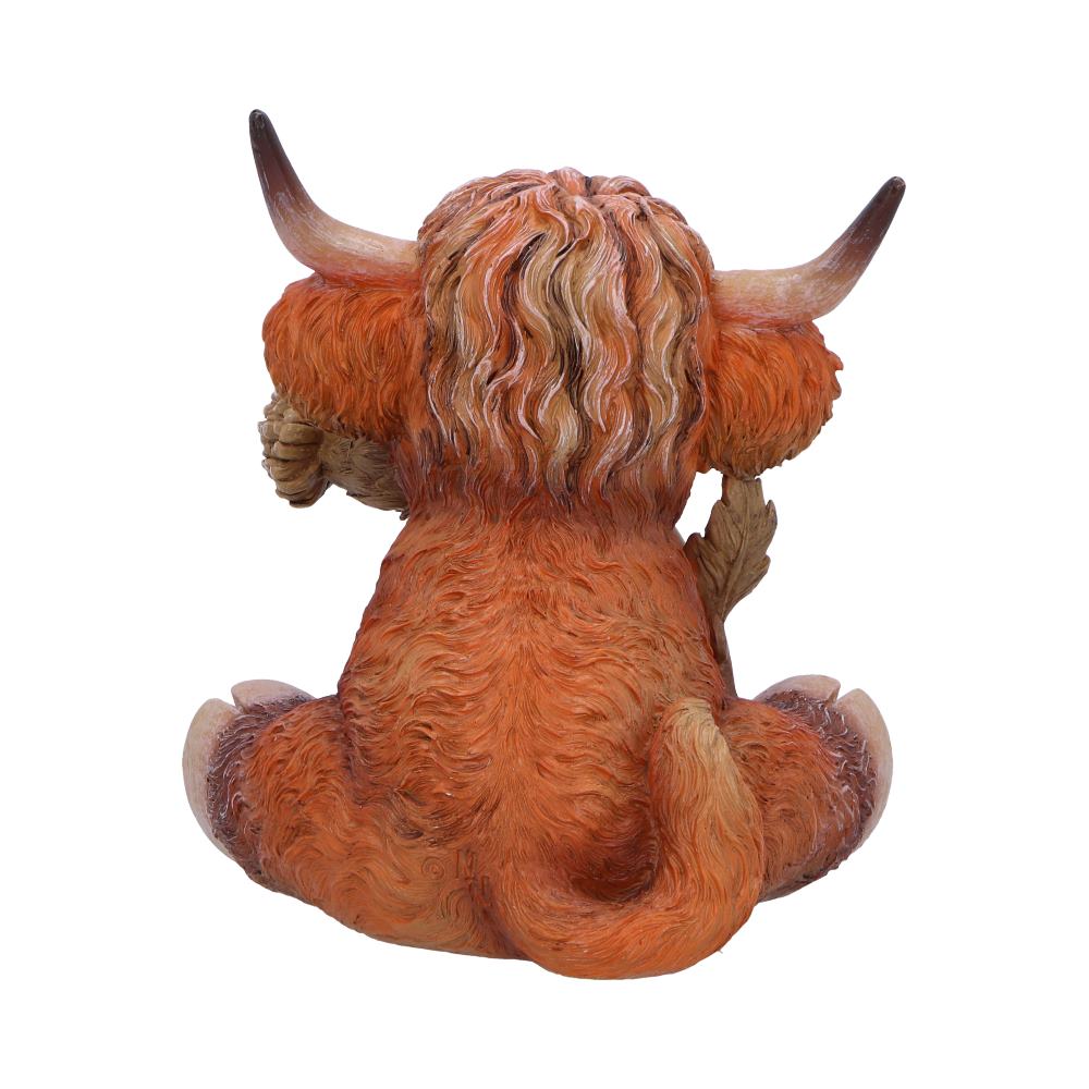 Highland Cow with Thistle Figurine 10.5cm Resin Statue 3