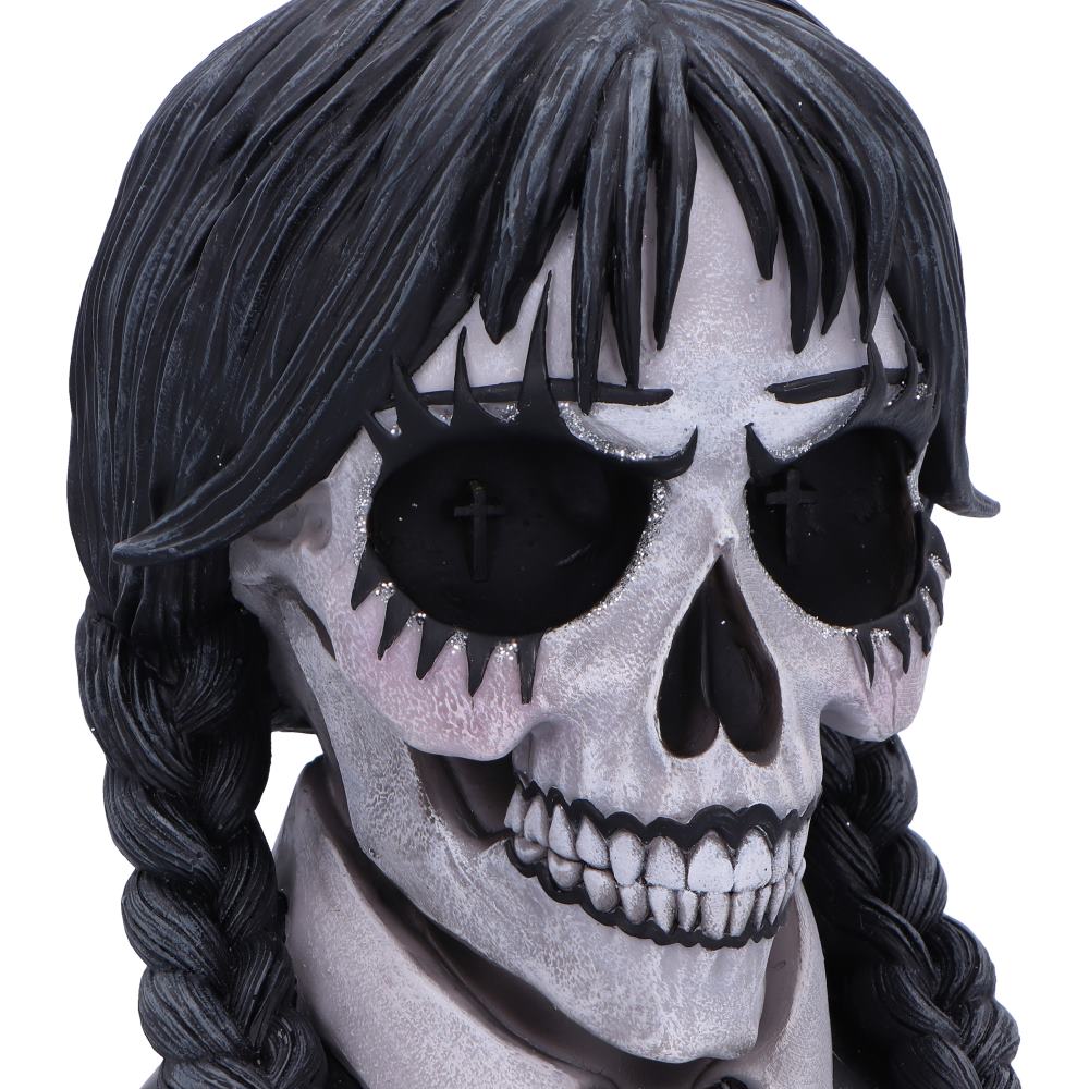 Dark Glare Gothic School Girl Skull 16cm Resin Statue 2