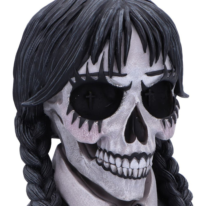 Dark Glare Gothic School Girl Skull 16cm Resin Statue 2