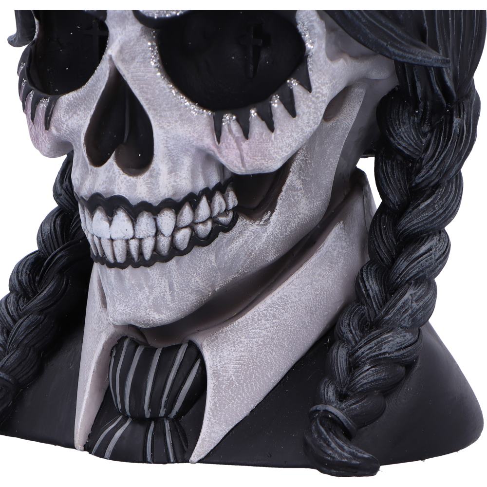 Dark Glare Gothic School Girl Skull 16cm Resin Statue 3