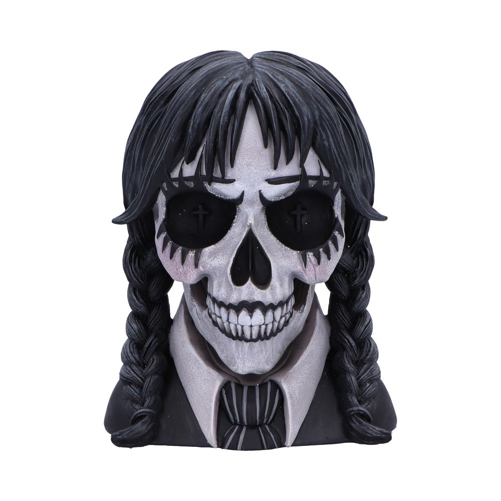 Dark Glare Gothic School Girl Skull 16cm Resin Statue 7