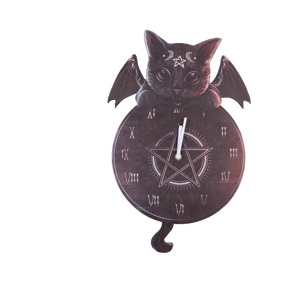 Cult Cuties Malpuss Wall Hanging Clock with Swinging Tail Tickin 41cm 1