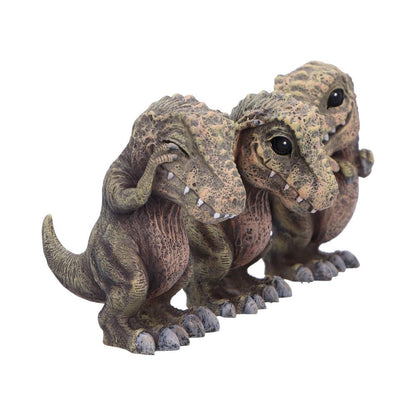 Three Wise See No Hear Speak Tyrannosaurus Rex Dinosaur Figurines 9.3cm 4