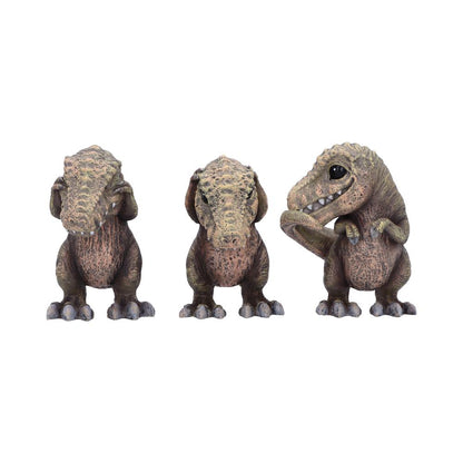 Three Wise See No Hear Speak Tyrannosaurus Rex Dinosaur Figurines 9.3cm 1