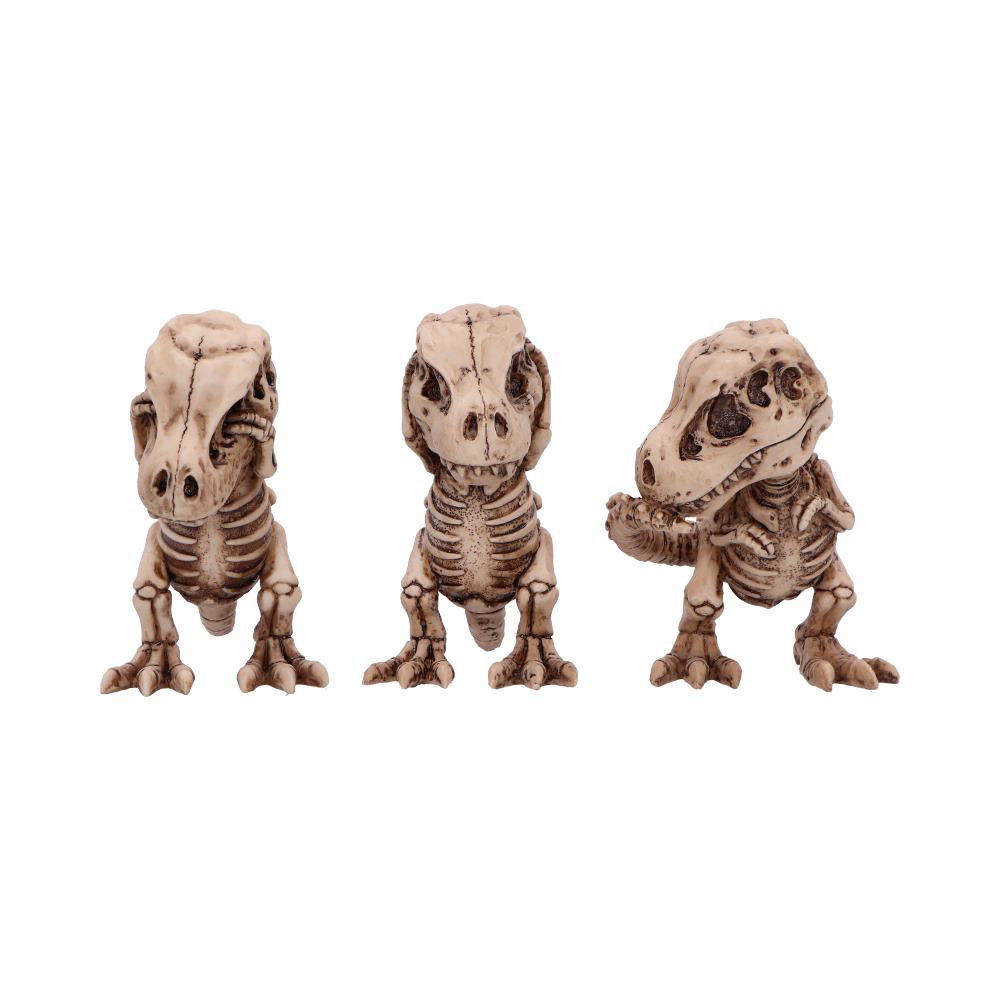 Three Wise Tyrannosaurus Rex Skeleton Figurines Skeletons 9.3cm 1