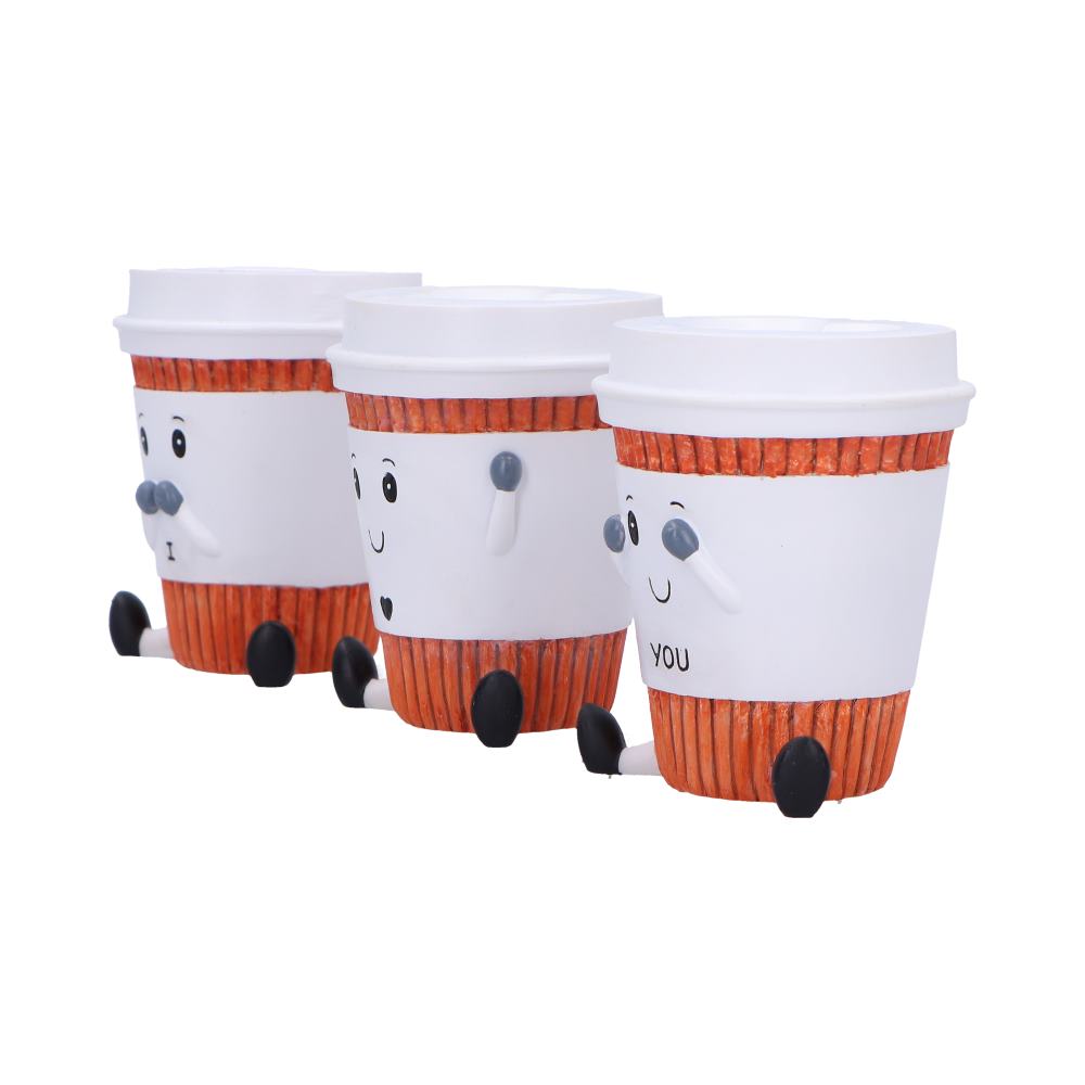 Three Wise Coffee Cups Figurines 7cm 2