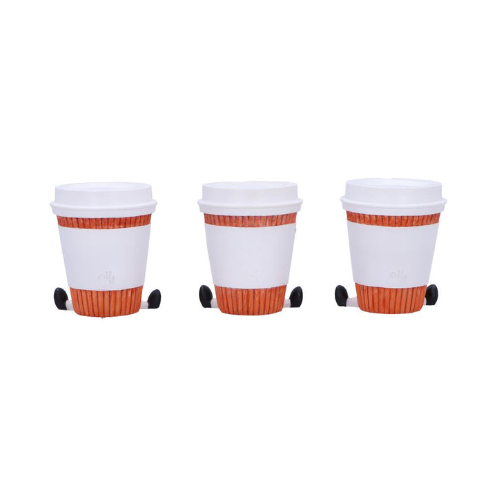 Three Wise Coffee Cups Figurines 7cm 3