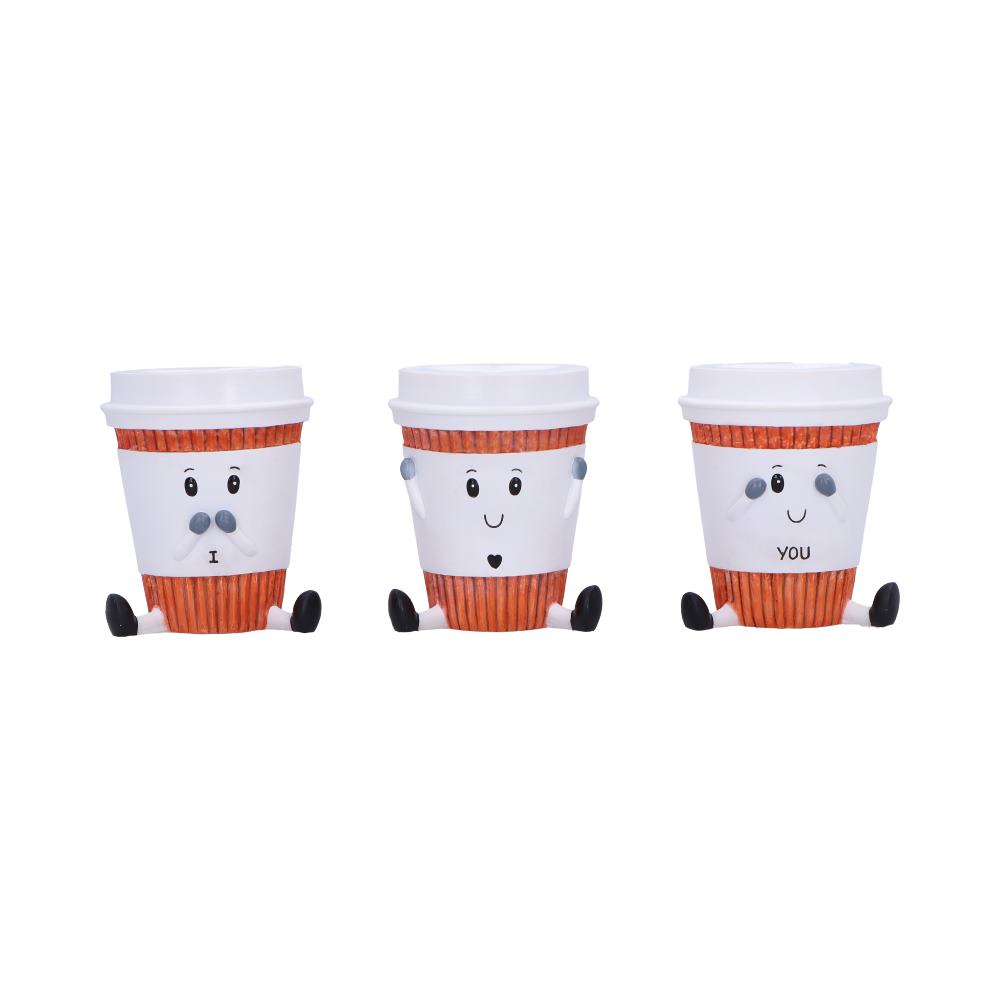 Three Wise Coffee Cups Figurines 7cm 1
