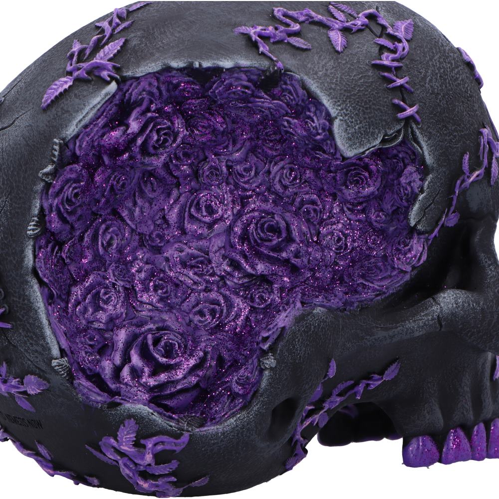 Rose Geode Skull 19cm Resin Statue 6