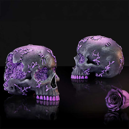 Rose Geode Skull 19cm Resin Statue 9