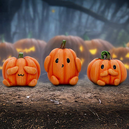 Three Wise Pumpkins 8cm Resin Figures 8